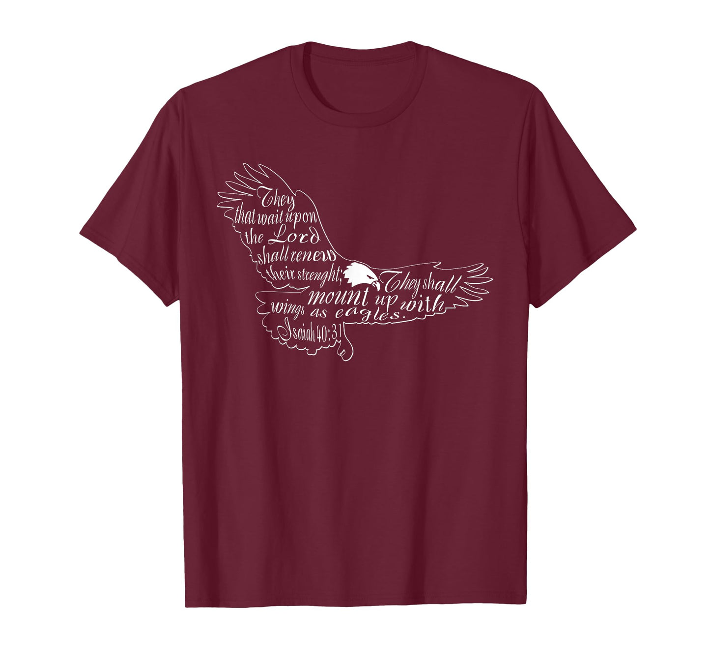 Religise Adler Wings Designs The Waiting for the Lord Isaiah 40:31 Eagle T-Shirt