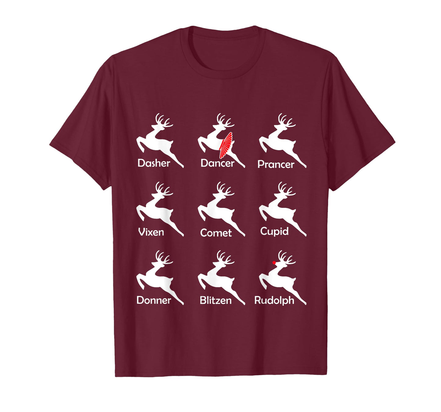 Christmas Reindeer Dancer Ballet Ballerina Dance Teacher T-Shirt
