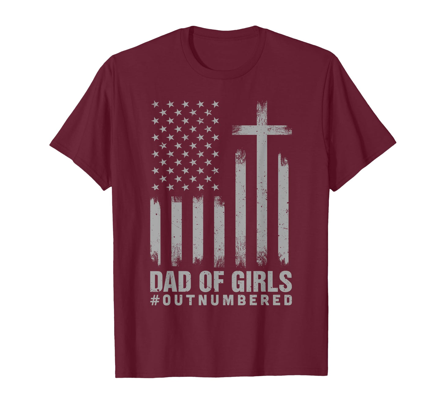 Vintage Christian Dad Fathers Day Dad of Girls Outnumbered T-Shirt