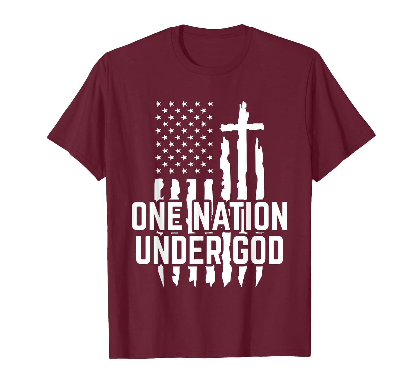One Nation Under God Jesus Blessed American Flag T-Shirt