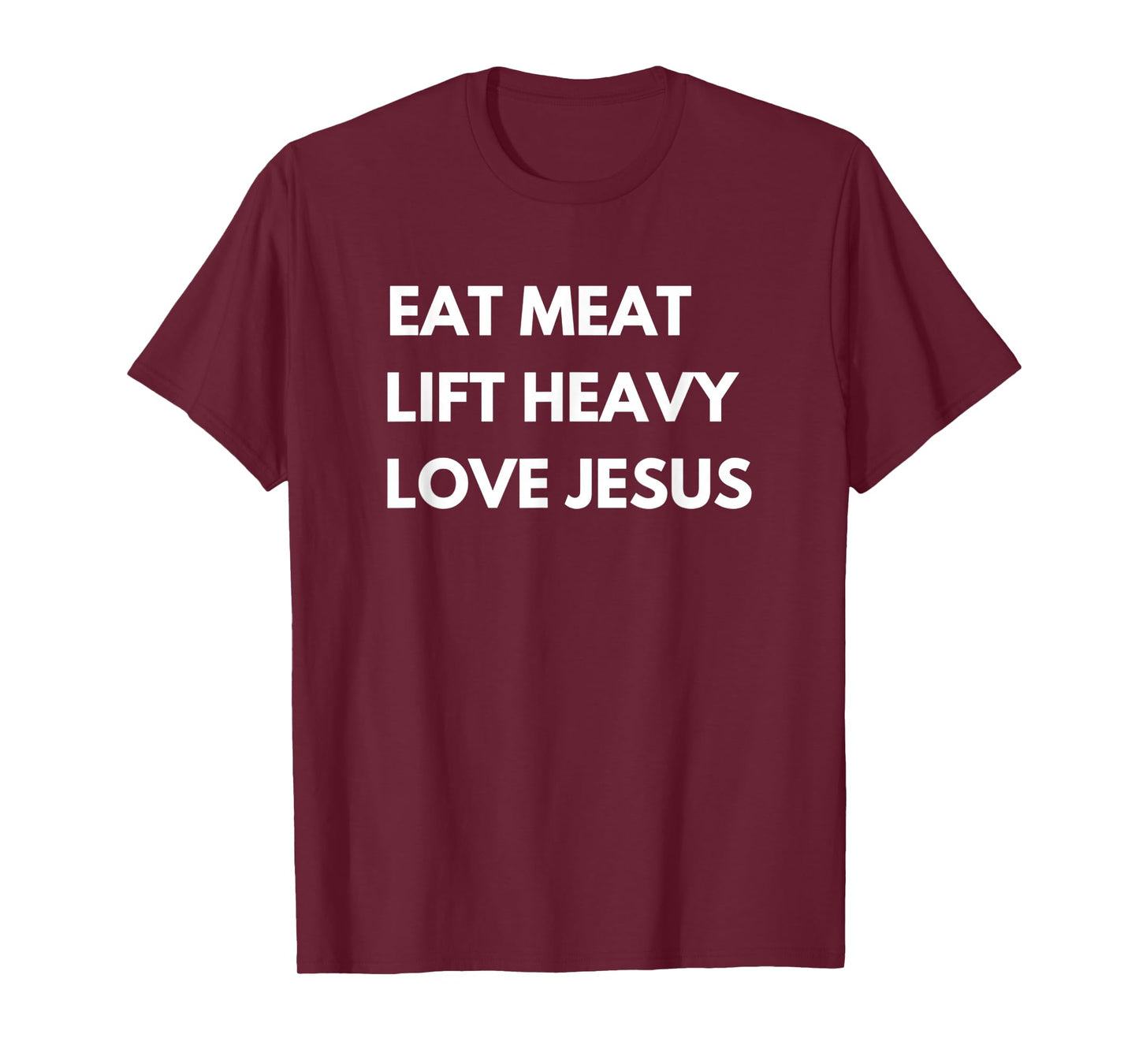 Eat Meat Lift Heavy Love Jesus Christian Cattle Cow Farmer T-Shirt