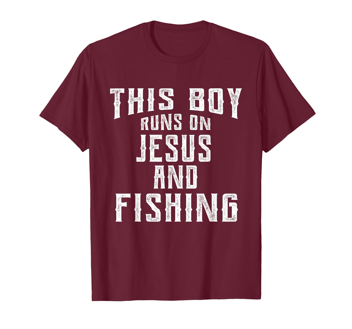 This Boy Runs On Jesus And Fishing T Shirt Christian Gift T-Shirt