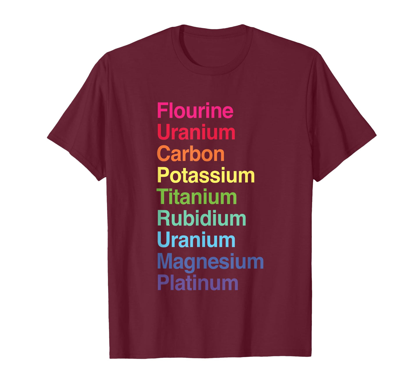 Flourine Uranium Carbon Potassium Titanium Rubidium Uranium T-Shirt