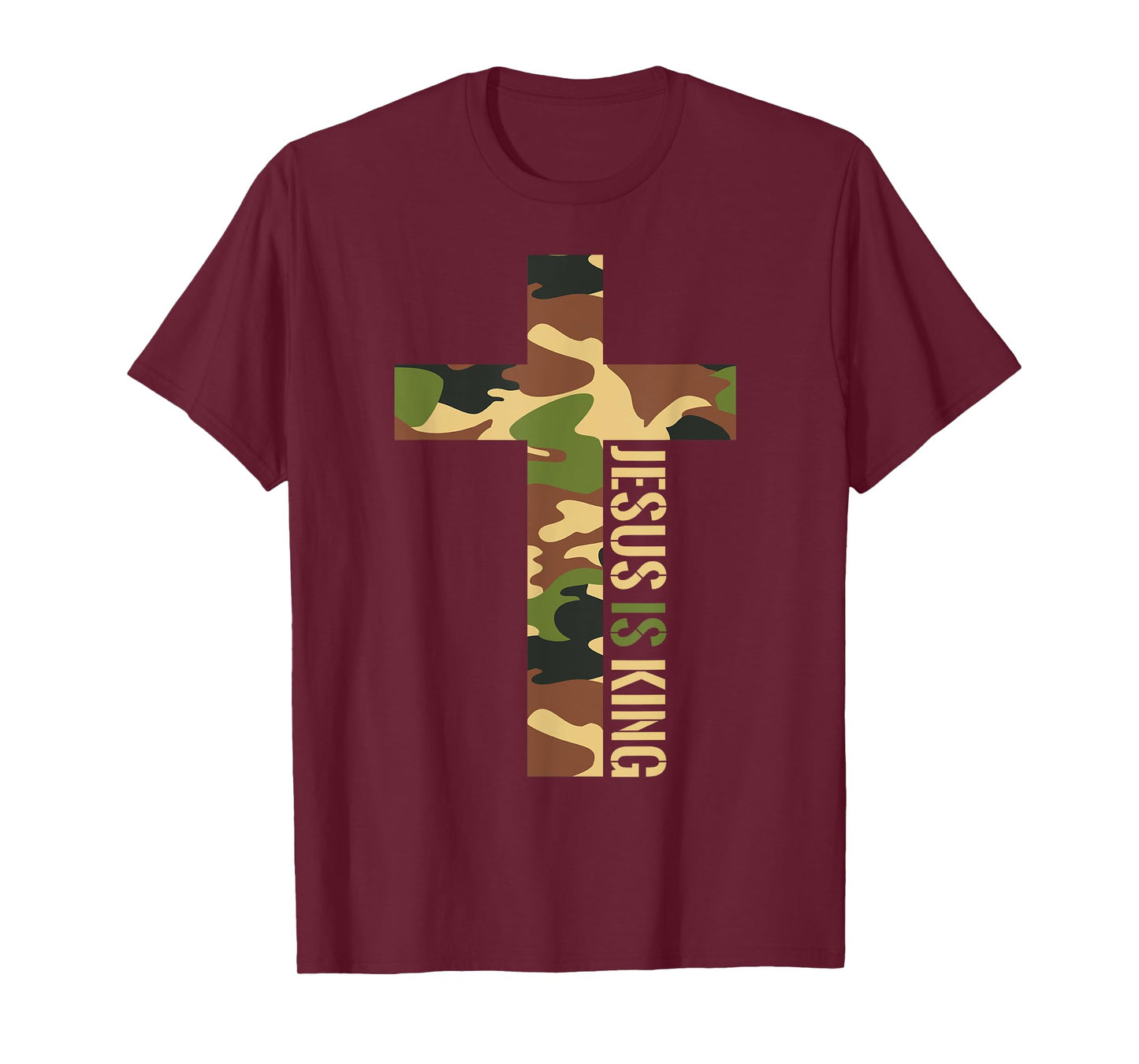 Jesus Is King Cross Christian Camo Camouflage Hunting God T-Shirt