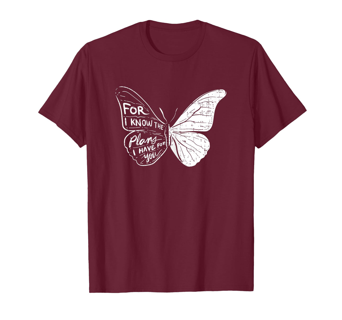 Butterfly I Know The Plans Verse Bible Jesus Christian Gift T-Shirt