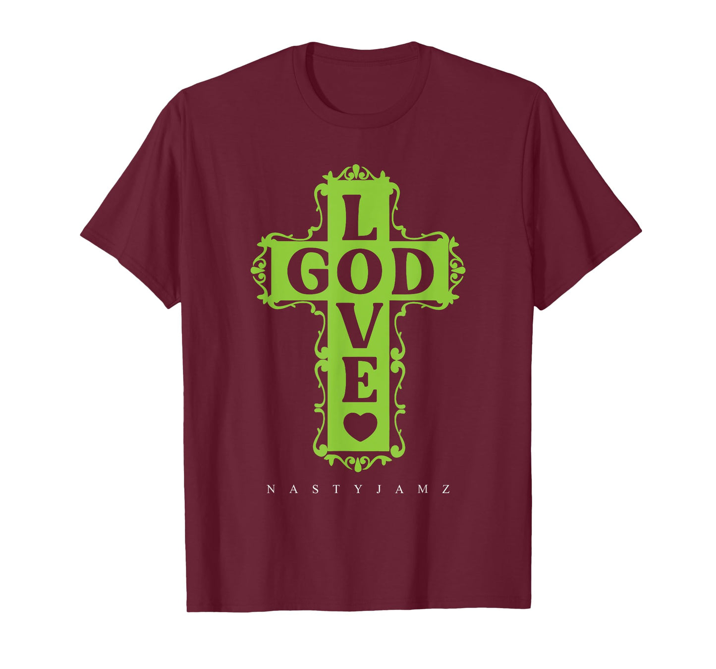 Air Foamposite One Black Volt God Love Green Black Jesus T-Shirt