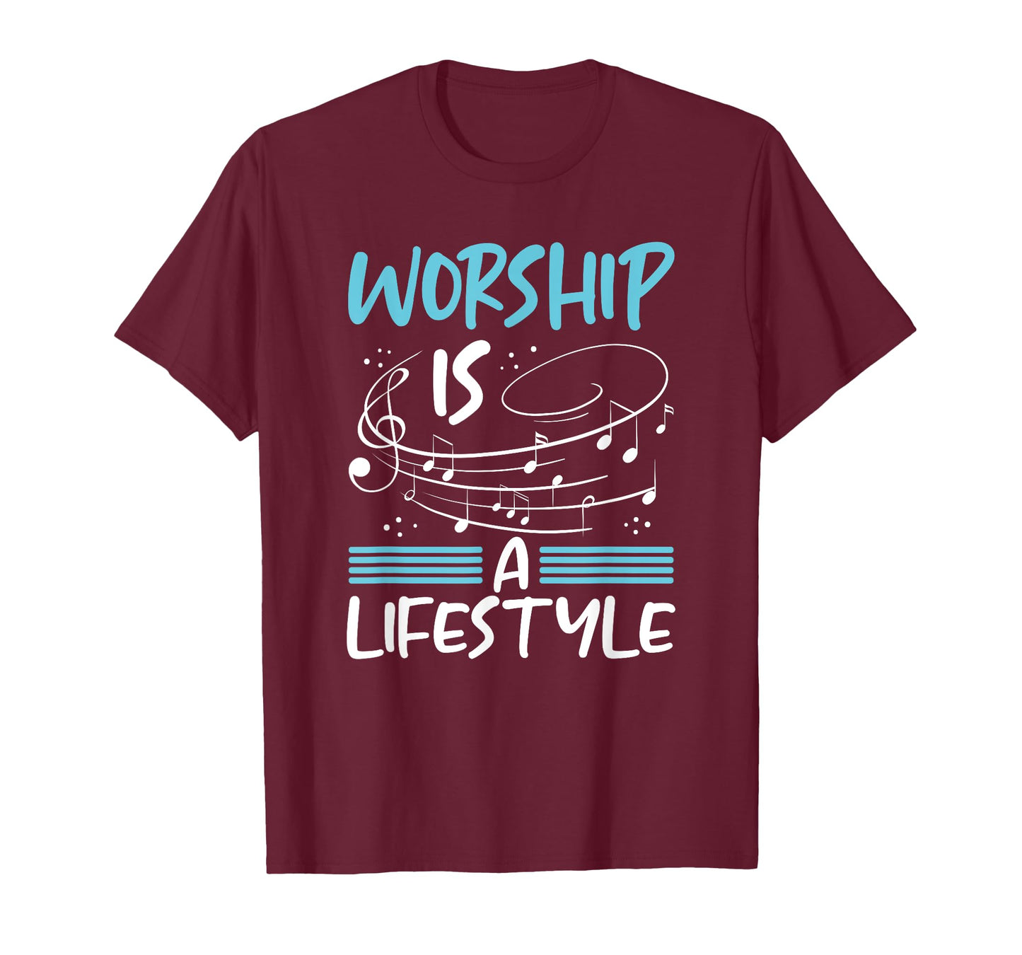 Christianity Worship is a Lifestyle Music Notes Christian T-Shirt