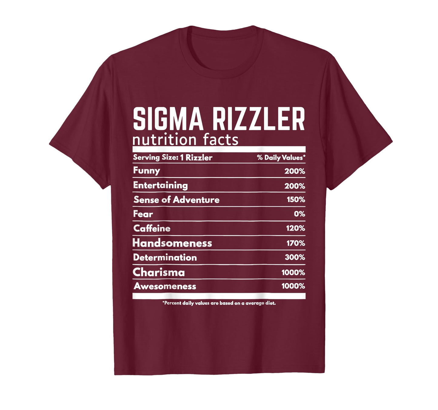 Sigma Rizzler Nutrition Facts Meme Rizz Internet Memes Gen Z T-Shirt