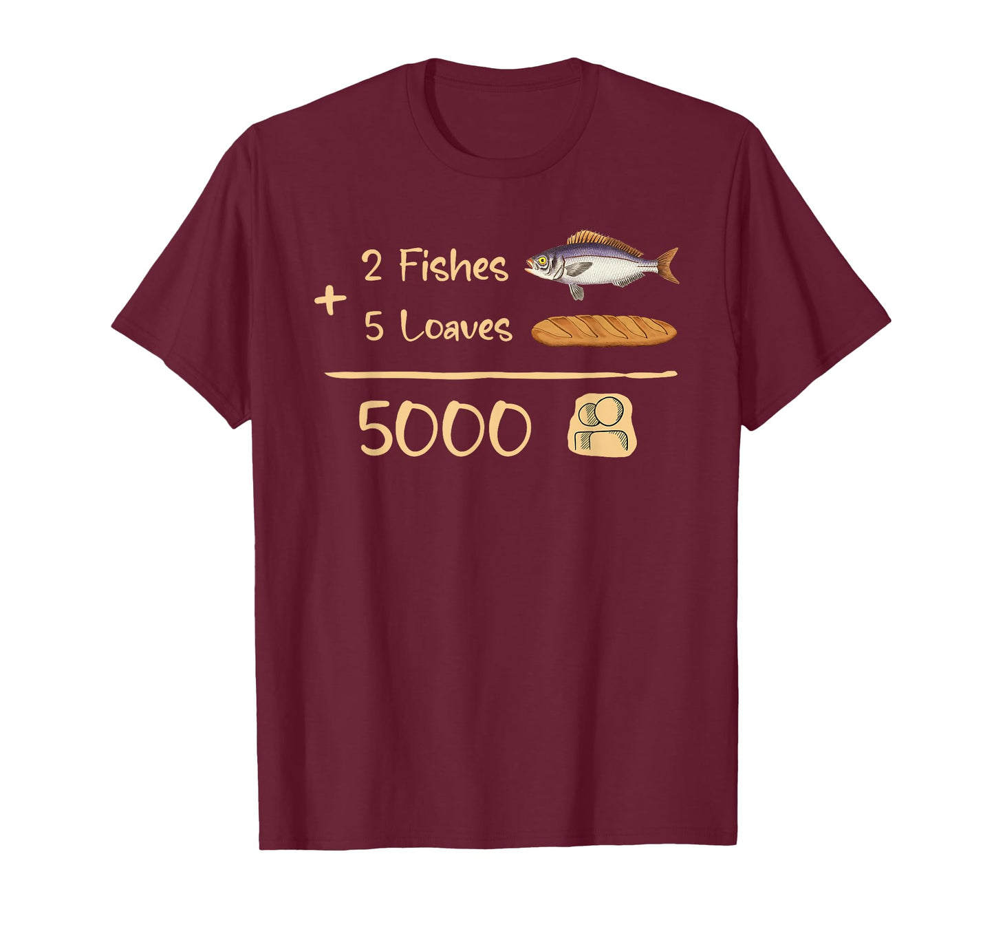 5 Loaves and 2 Fish Bible Verse Christian Men Women Kids T-Shirt
