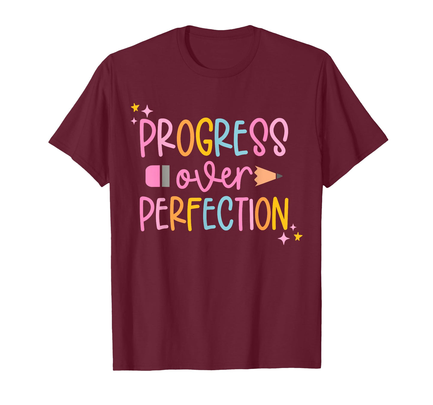 Progress Over Perfection Motivational Back to School Teacher T-Shirt