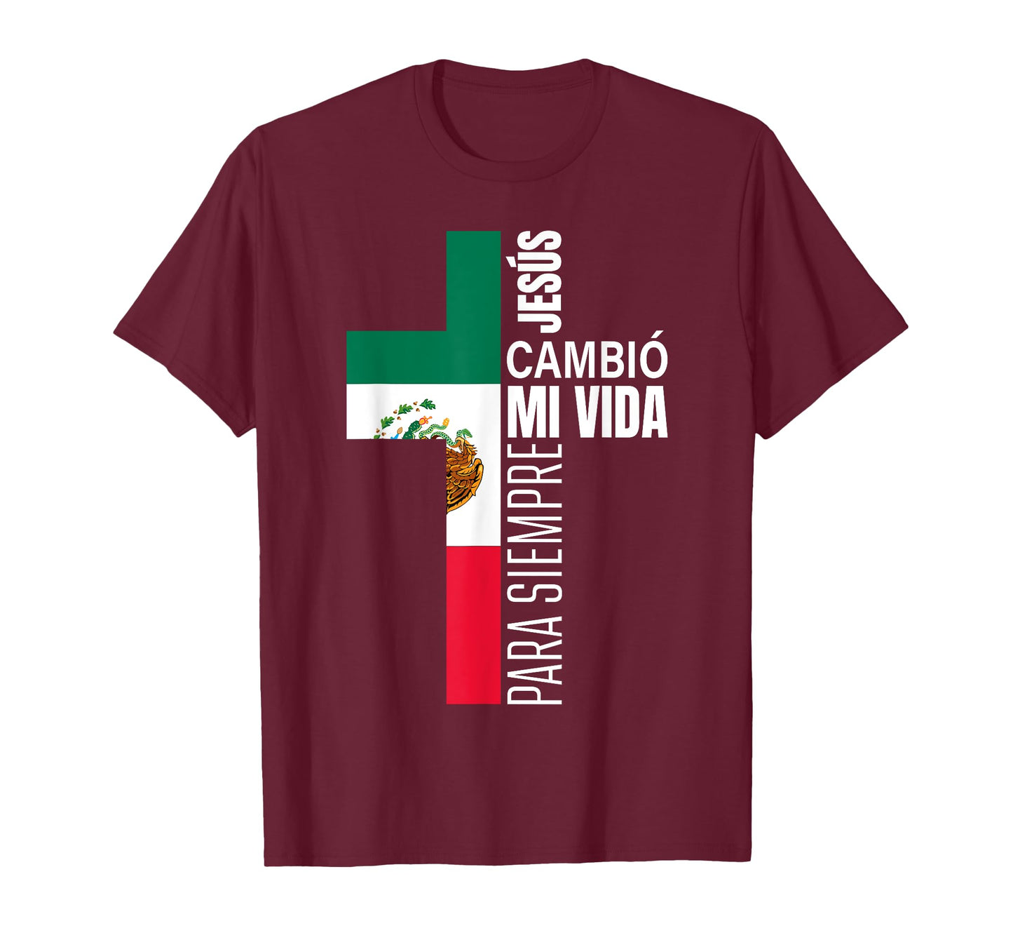 Jesus Christian Spanish Gifts Dad Fathers Day Mexican Flag T-Shirt