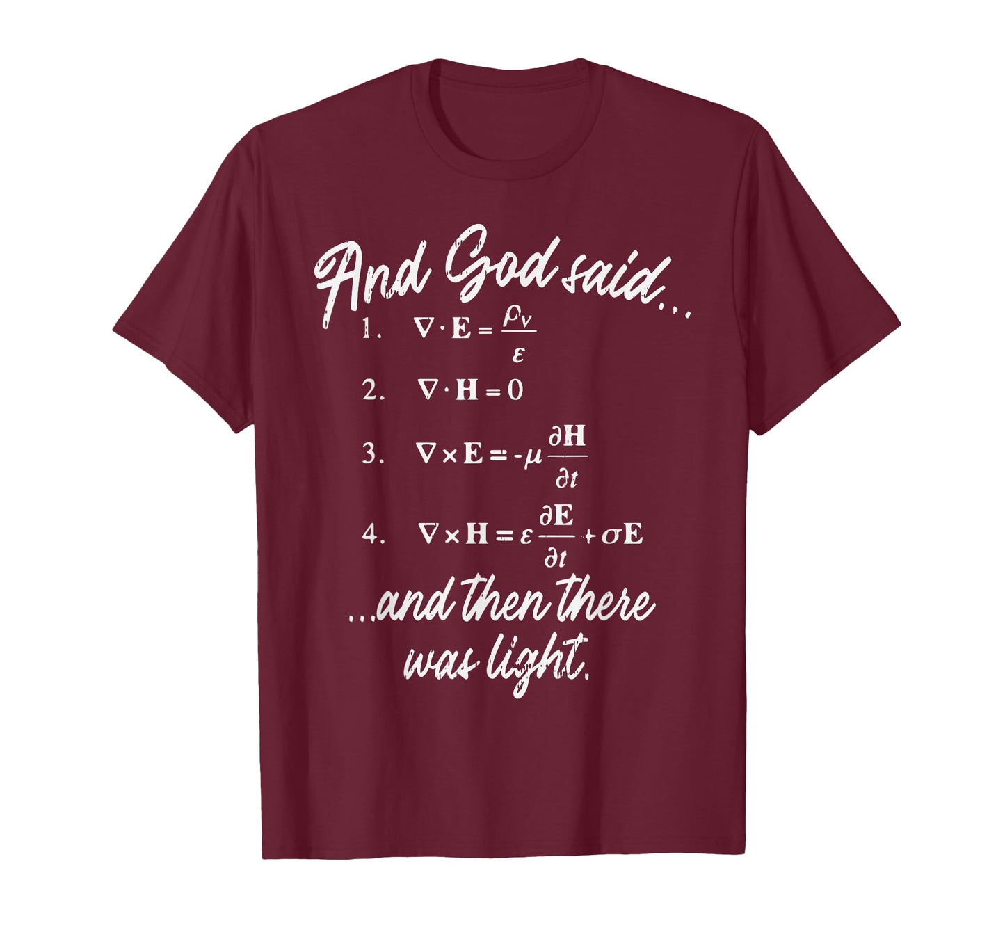 God Said Maxwell Equation Physics Jesus Christian Nerd Gift T-Shirt