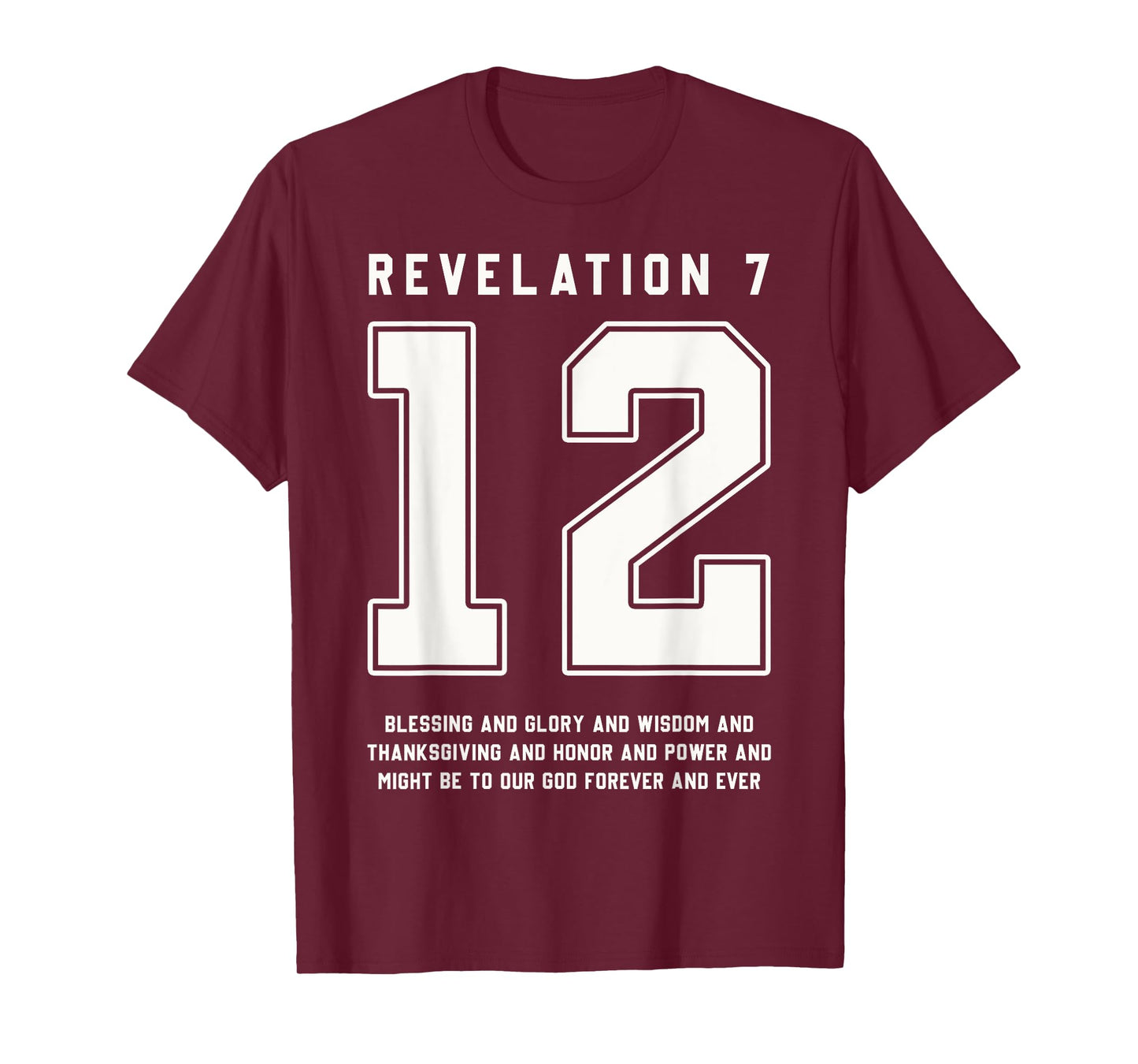 Revelation 7:12 Bible Verse Team Sports Jersey Christian T-Shirt