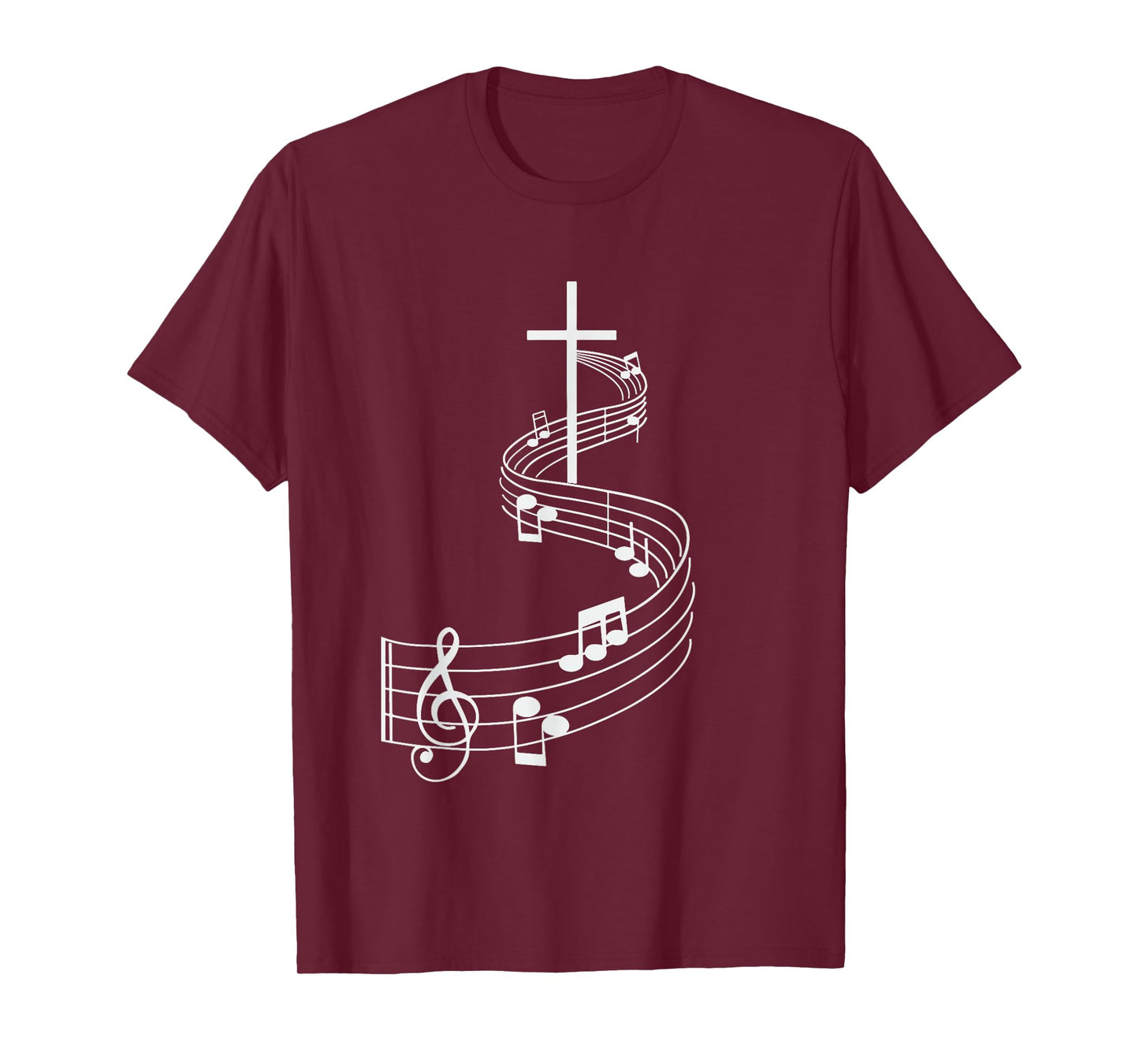 Cross with Treble Clef Musical Gifts Christian shirt T-Shirt
