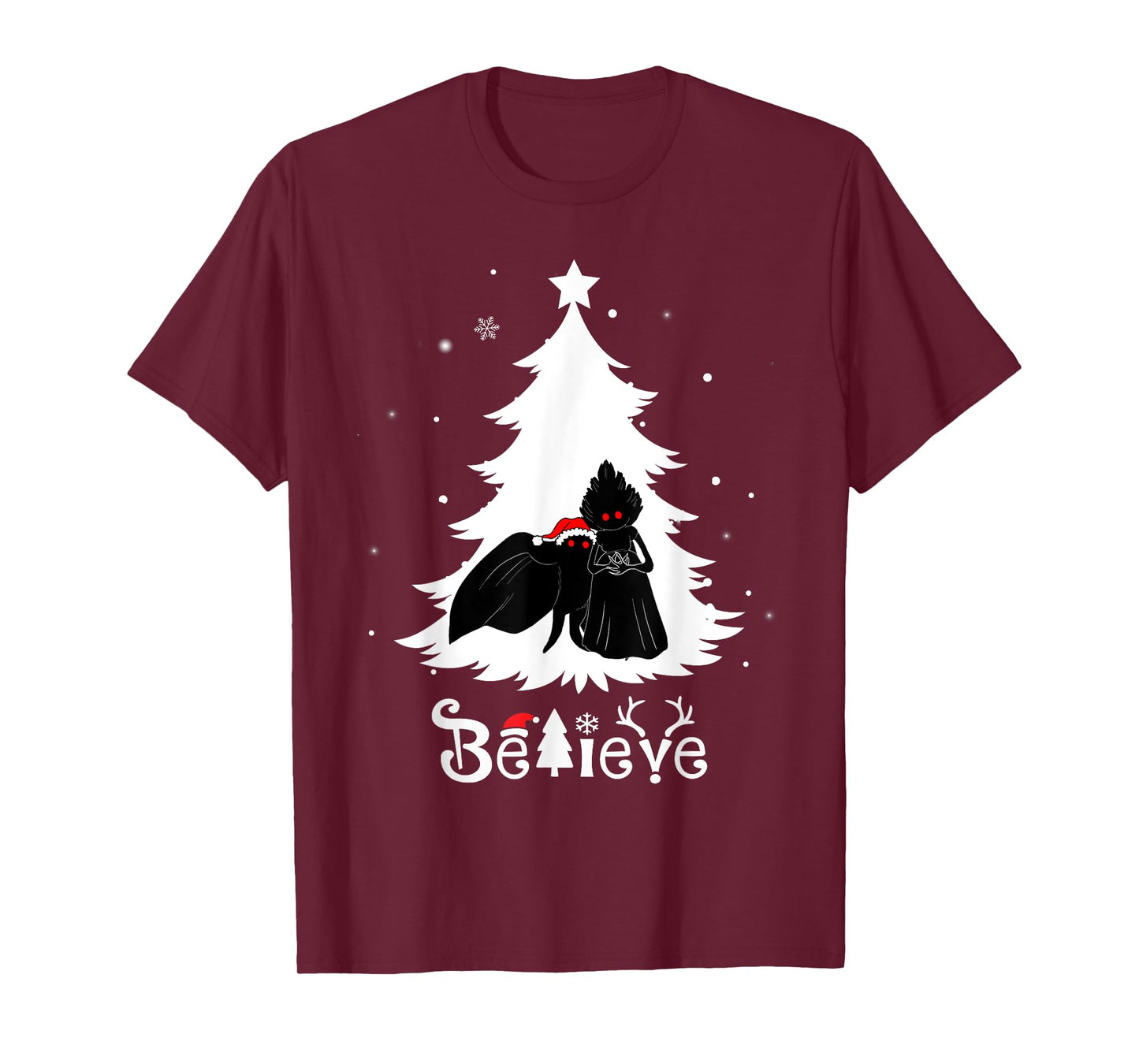 Mothman Flatwoods Monster Christmas Believe Funny Cryptid T-Shirt
