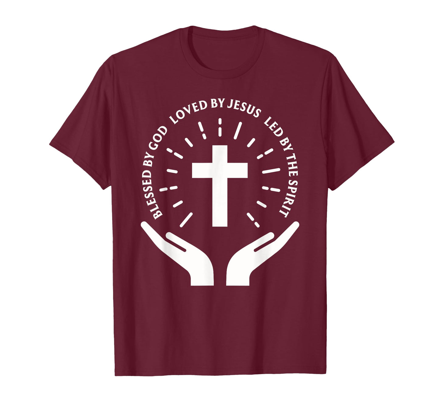Blessed By God Loved By Jesus Led By The Spirit Faith T-Shirt