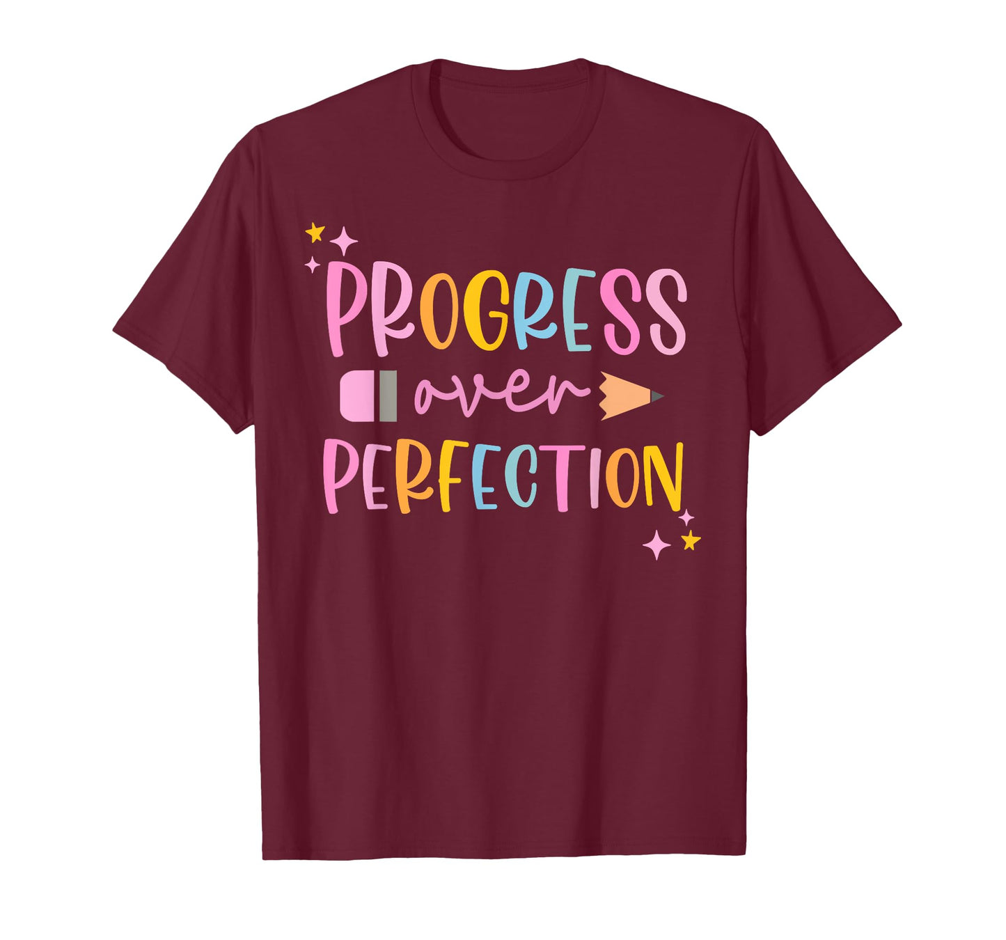 Motivational Progress Over Perfection Back to School Teacher T-Shirt