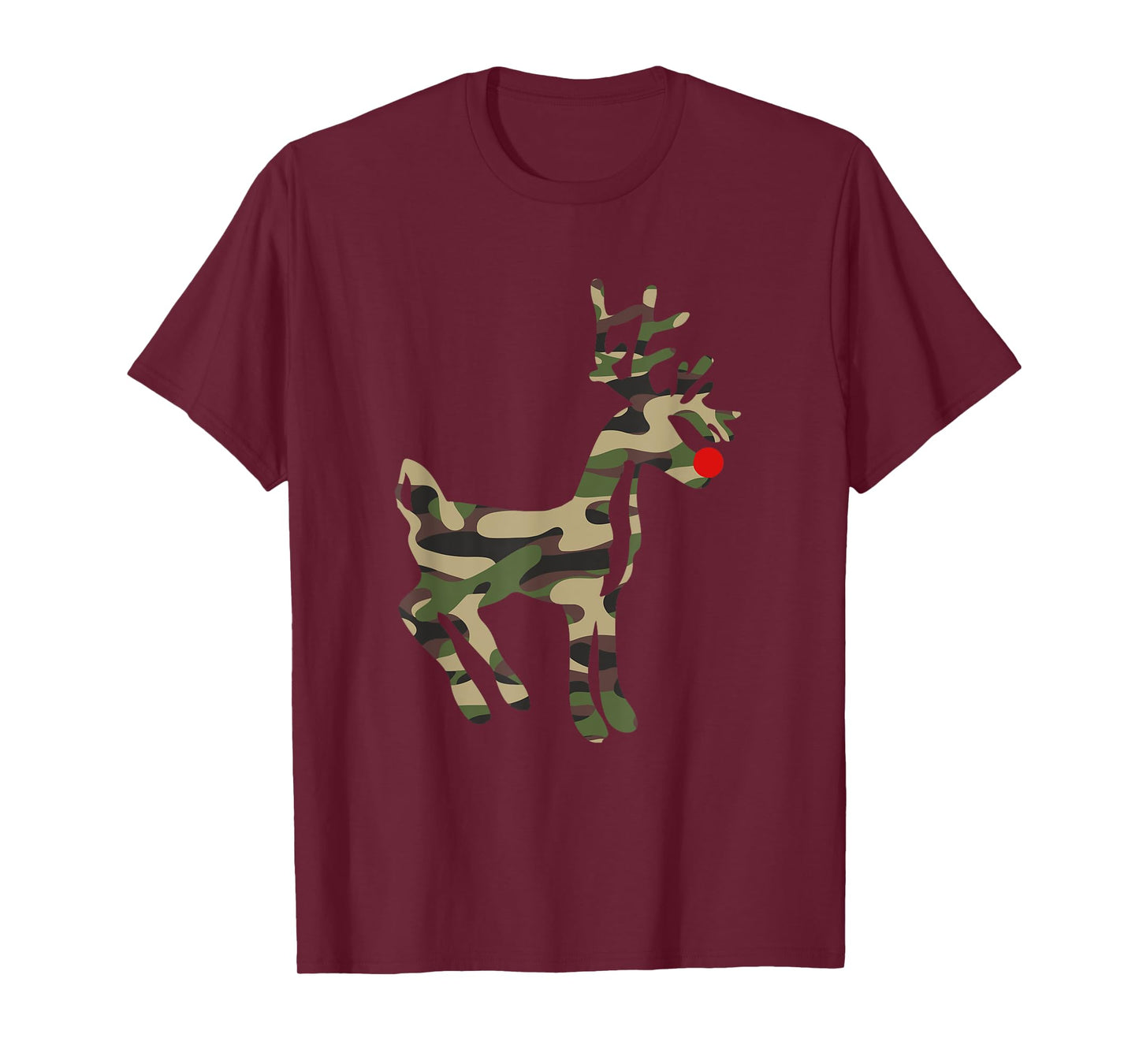 Reindeer Red Nose Camo Camouflage - Xmas Holiday Hunting T-Shirt