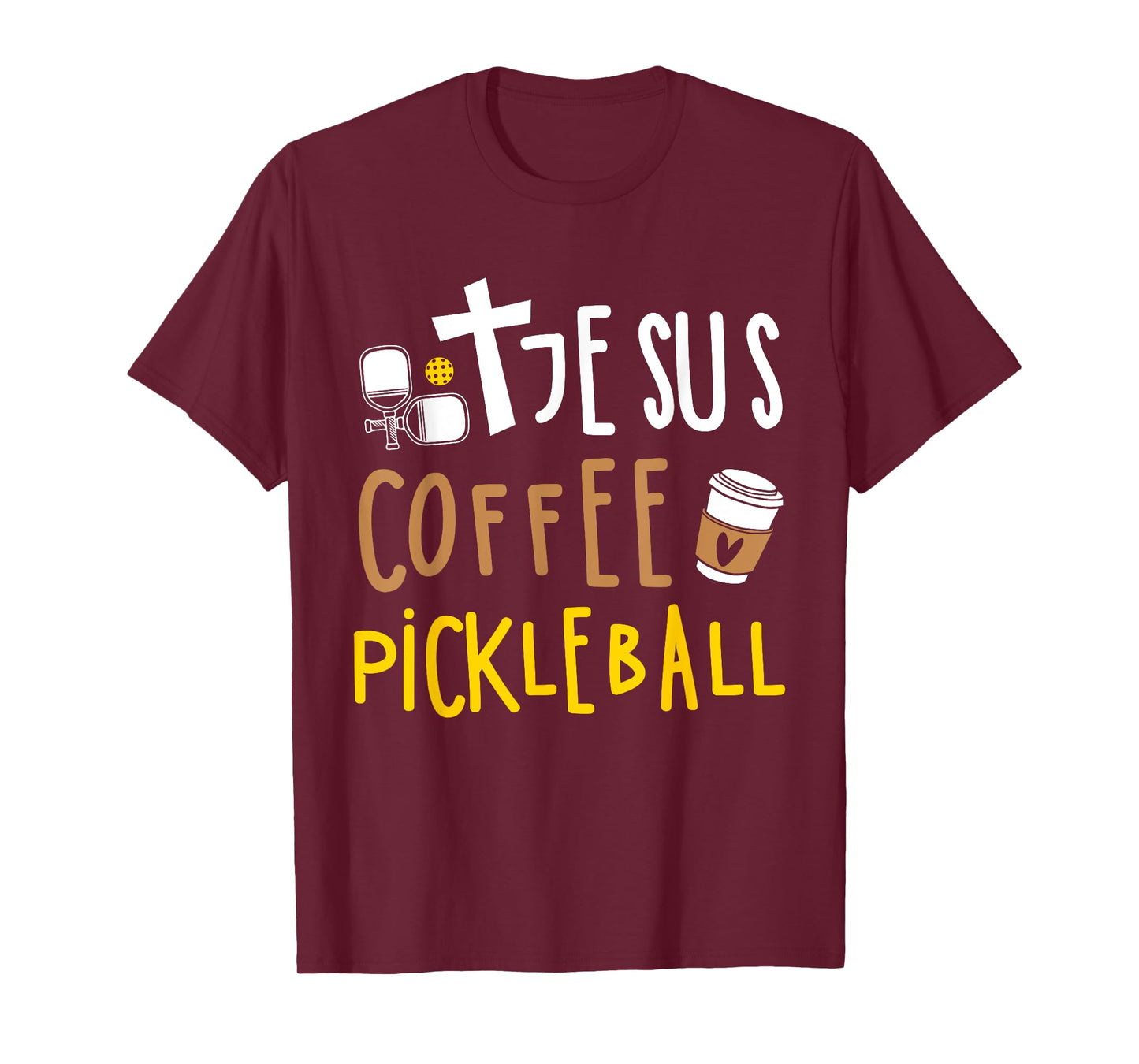 Jesus Coffee Pickleball For Men Women Christian Pickleball T-Shirt