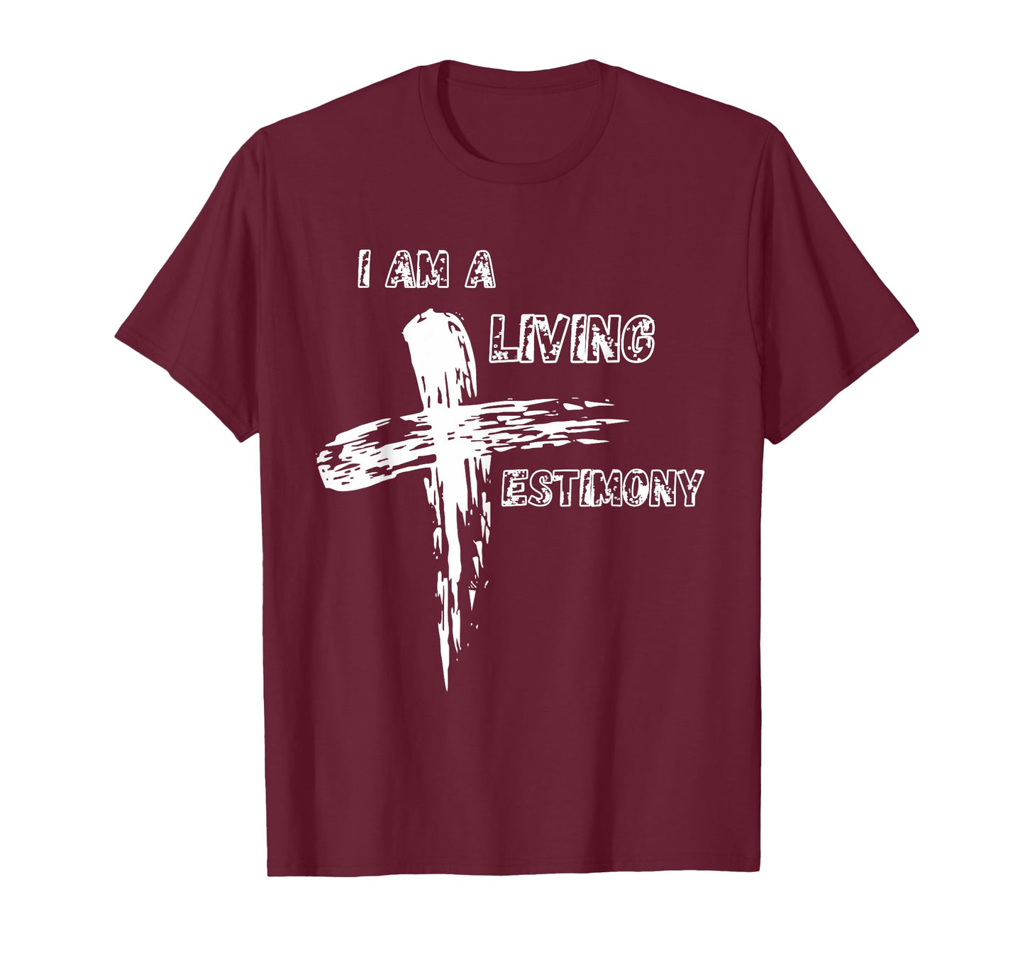 Christian Cross of Jesus I Am A Living Testimony Graphic T-Shirt