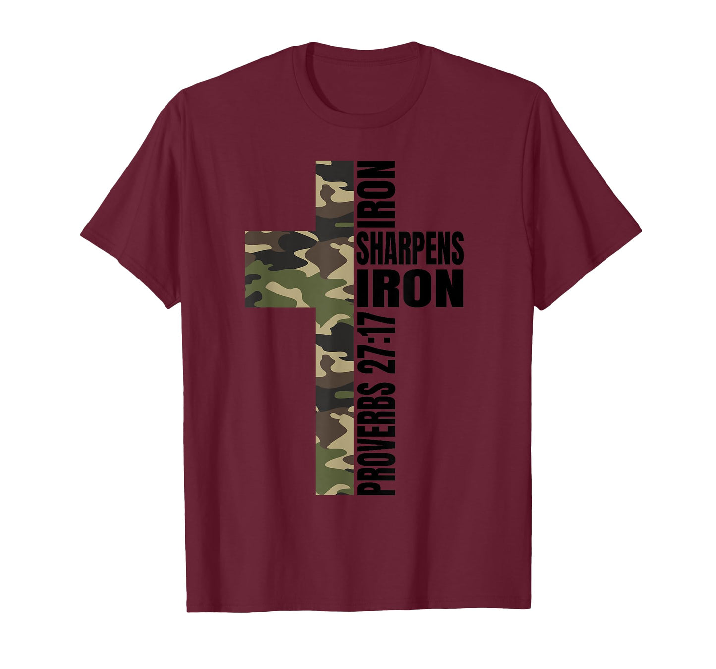 Green Camo Iron Sharpens Iron Christian Cross Family Couples T-Shirt