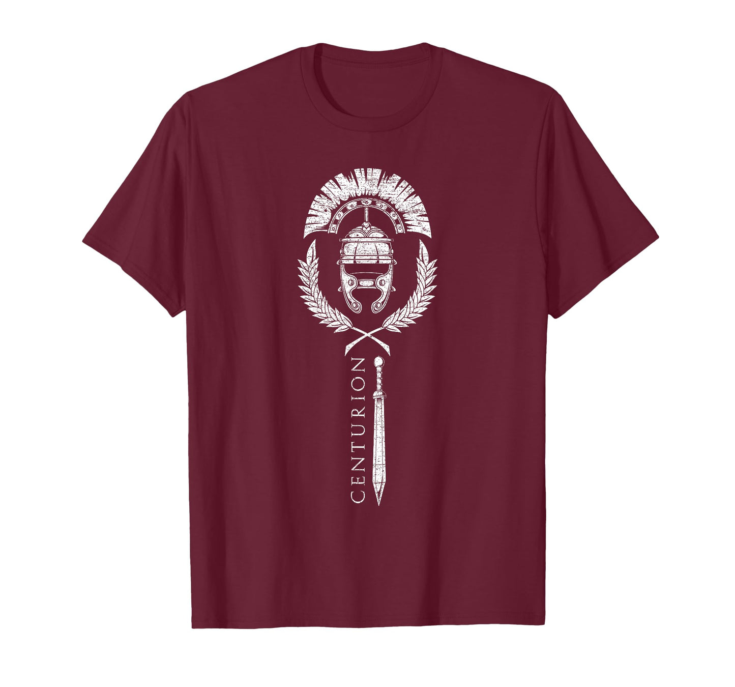 SPQR Designs Roman Centurion T-Shirt - Men's Black Classic Fit Short Sleeve Crew Neck T-Shirt - Small