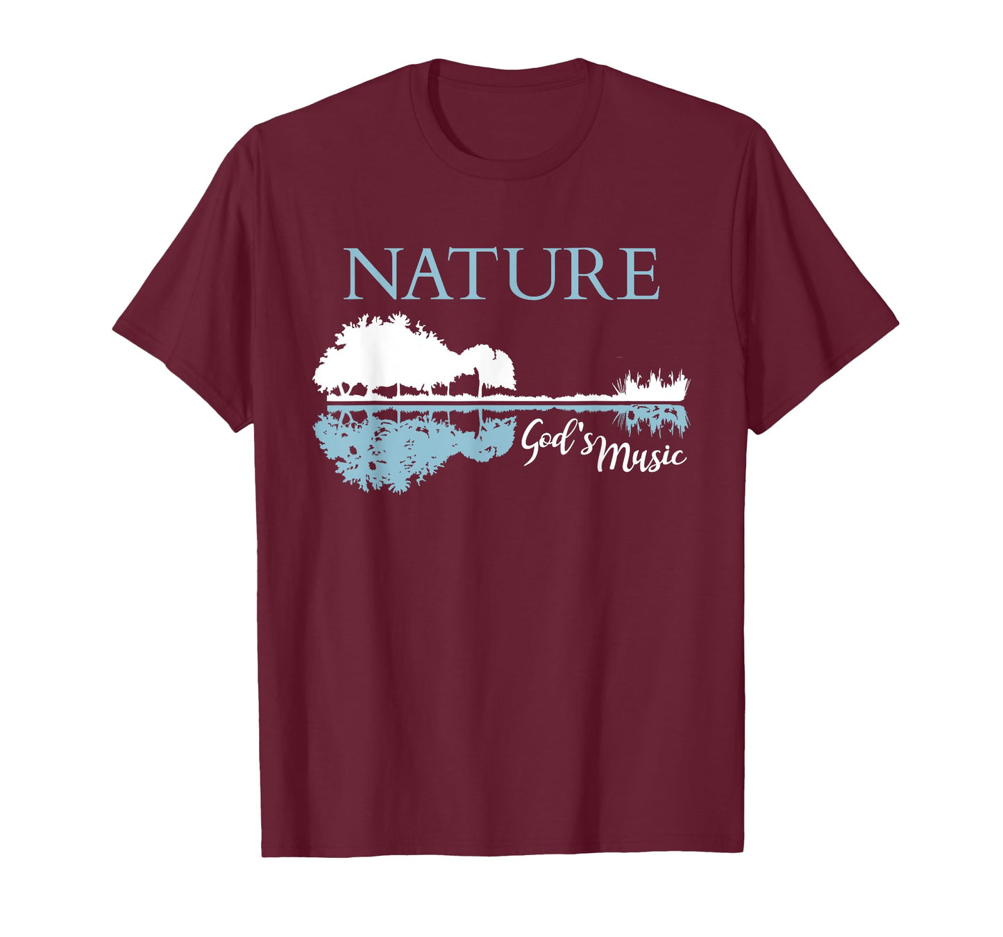 Nature God's Music Christian Outdoors Musician Guitar Lake T-Shirt