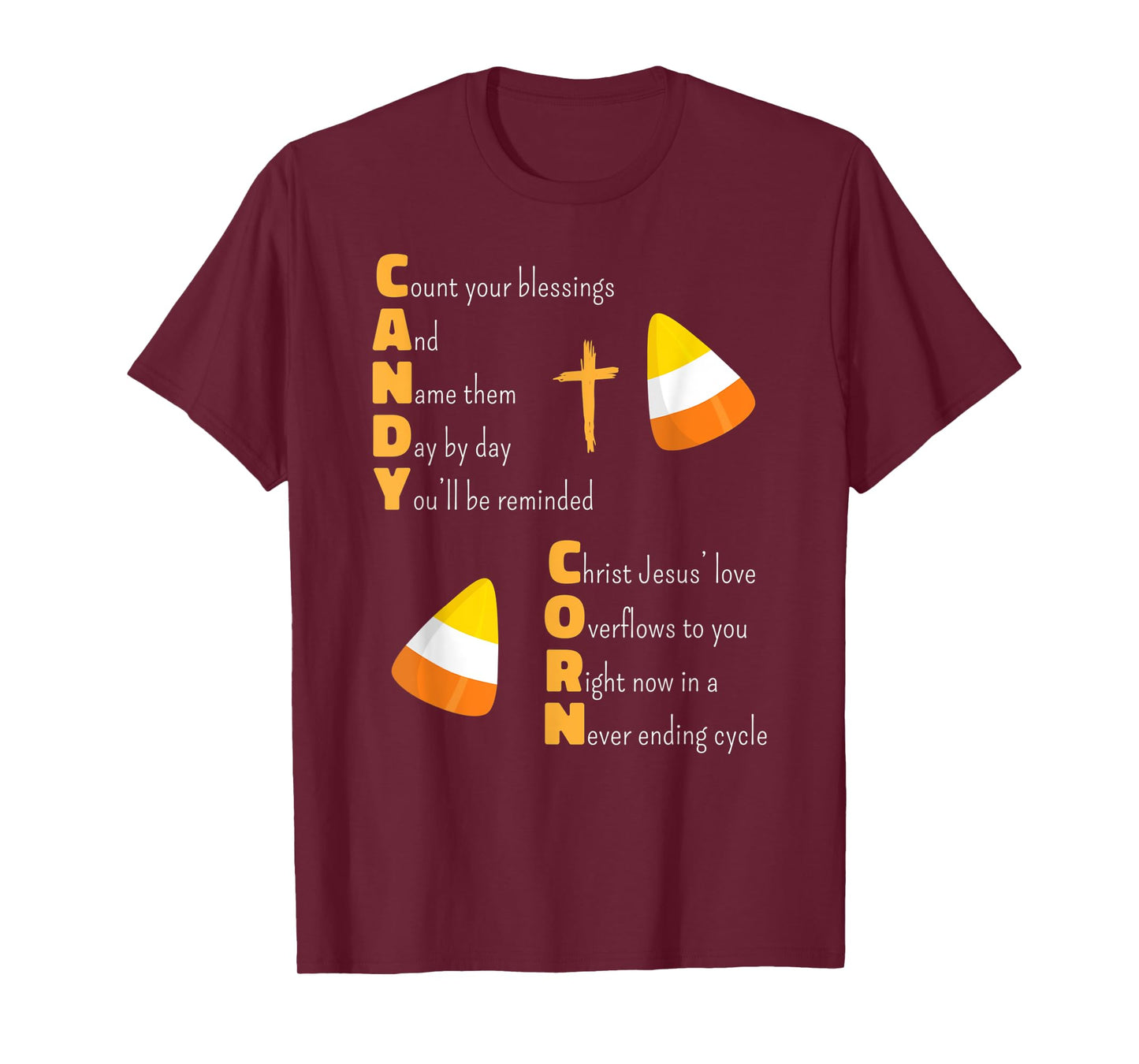 Christian Candy Corn Halloween Jesus Loves Boys Girls Kids T-Shirt