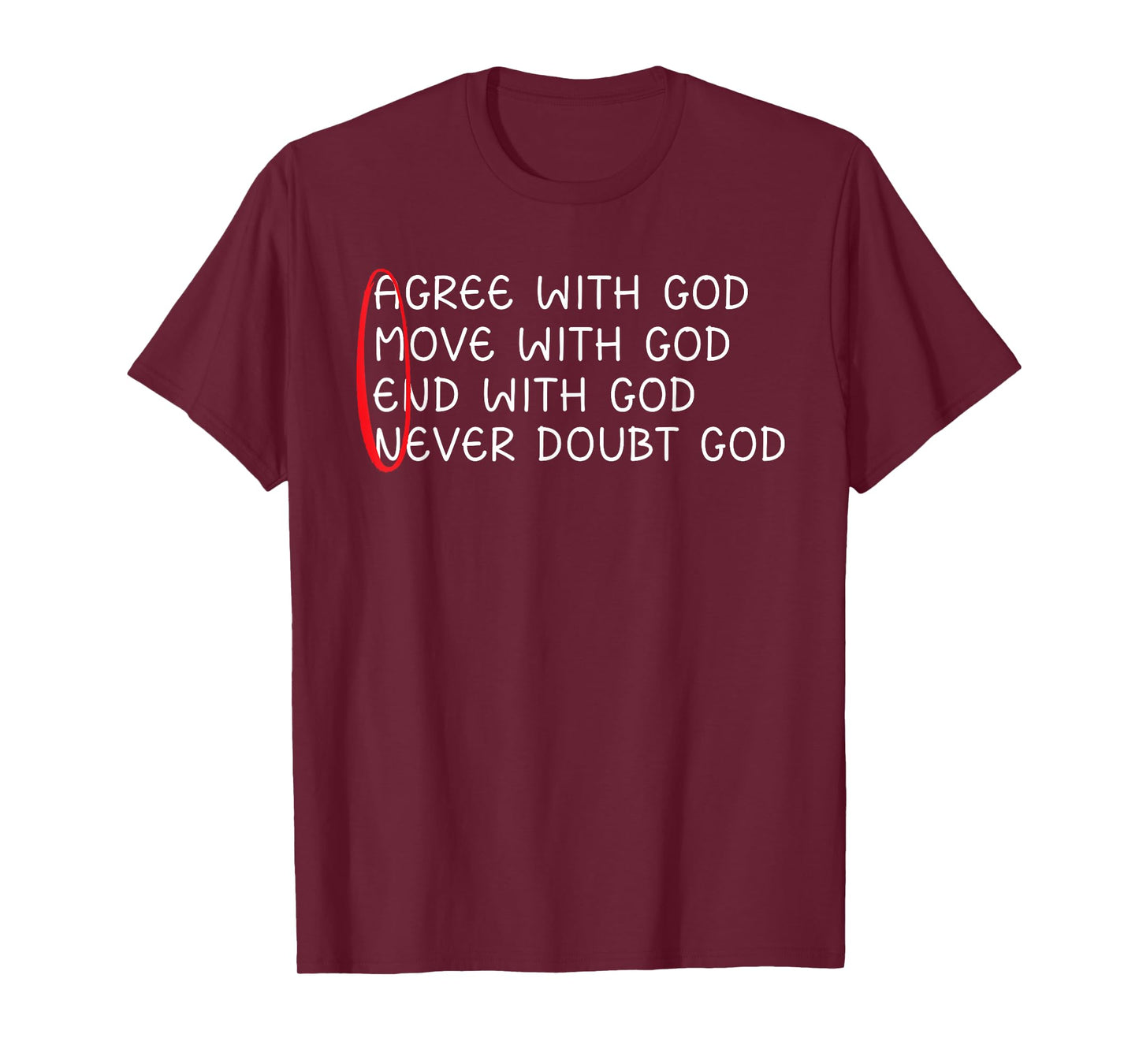 Agree With God Move With God End With God Jesus Christian T-Shirt