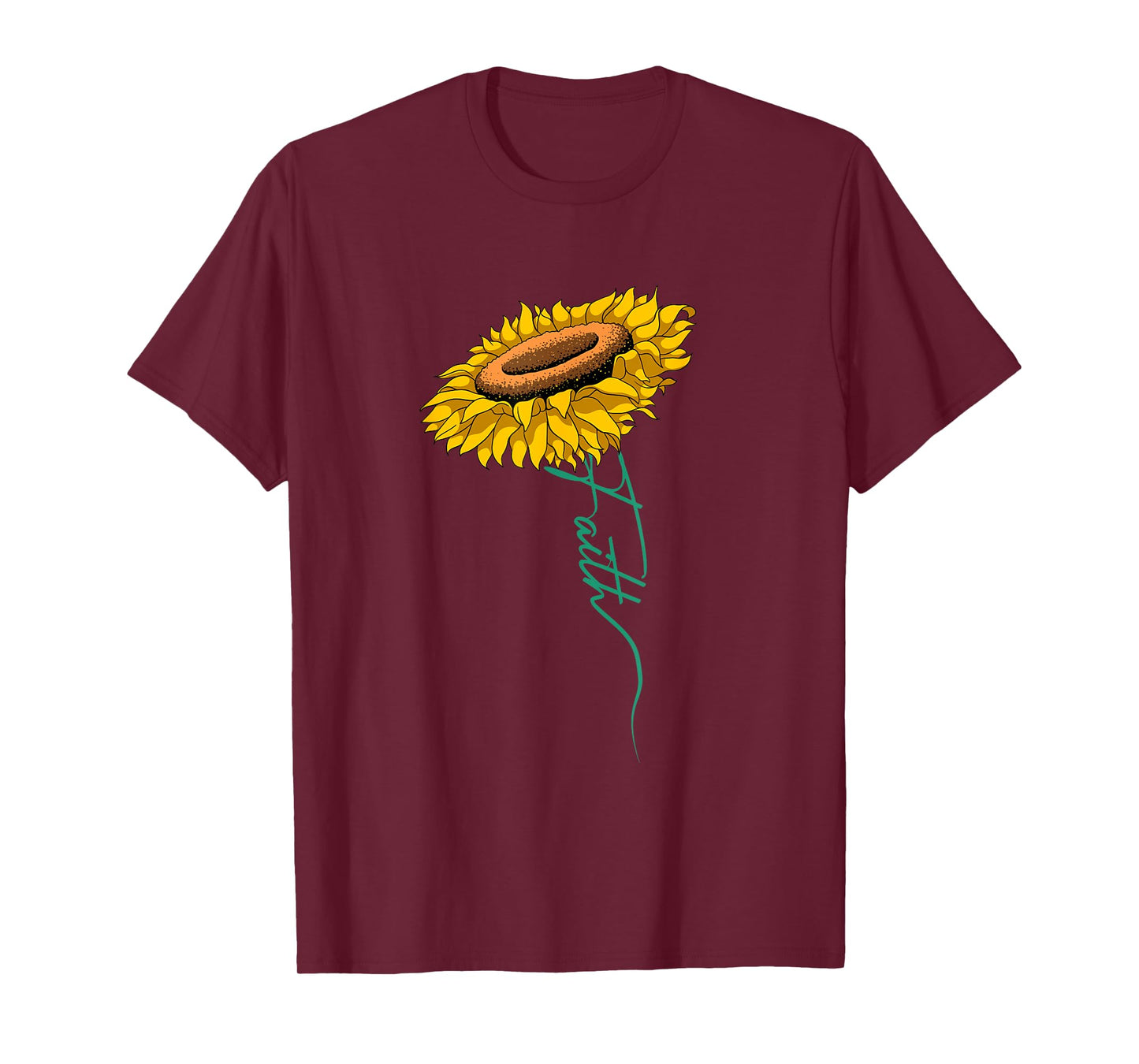 Sunflower Faith Blessed Jesus Sunflower Religious Christian T-Shirt