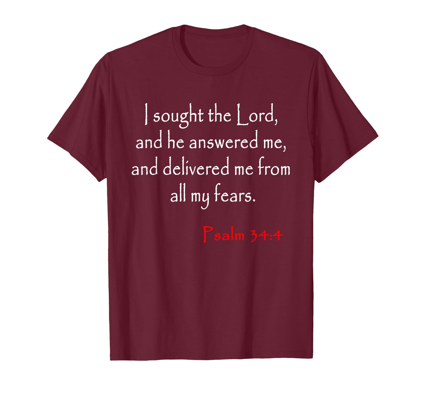 Psalm 34 4 Christian Bible Verse T-Shirt