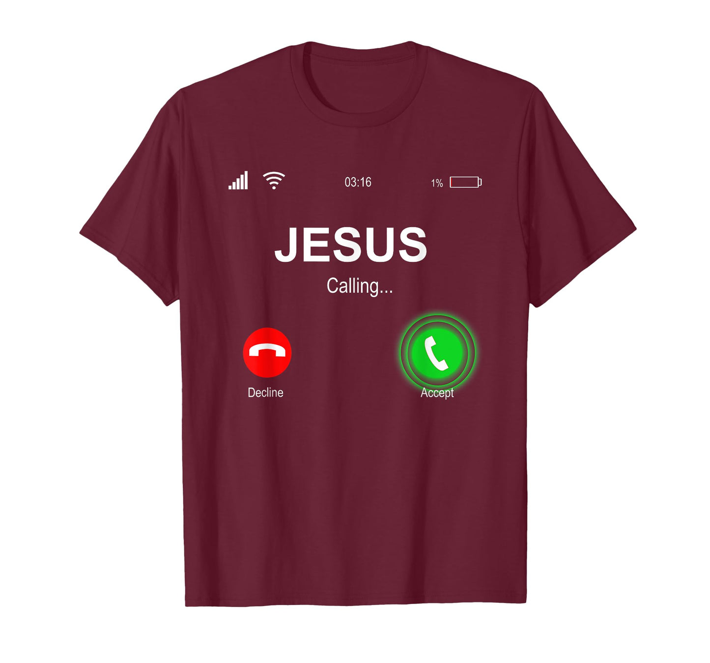 Christian Shirts | JESUS CALLING Funny Accept Decline Jesus T-Shirt