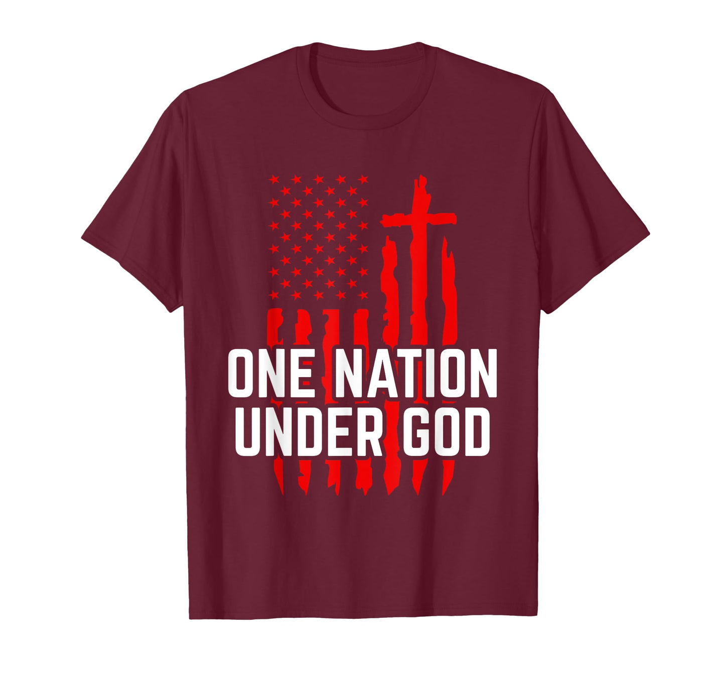 One Nation Under God Jesus Blessed American Flag T-Shirt