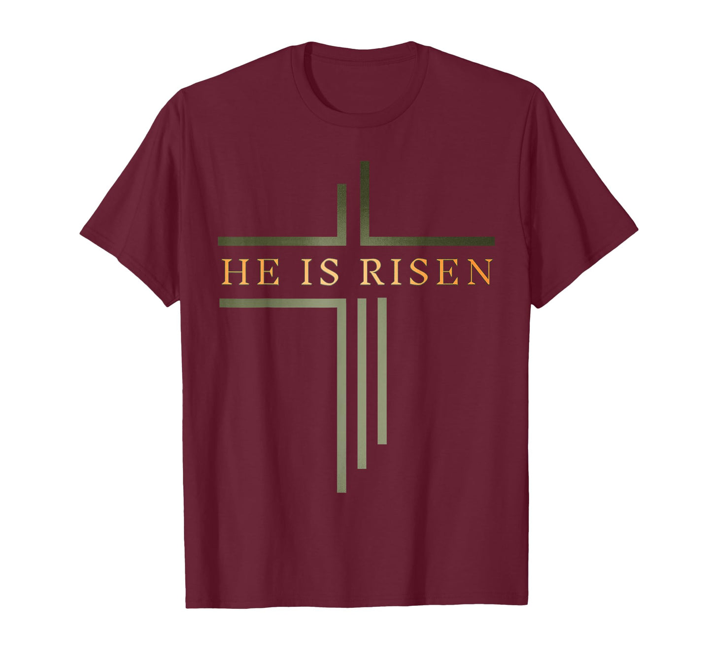 He Is Risen Cross Jesus Religious Easter Day Christians T-Shirt