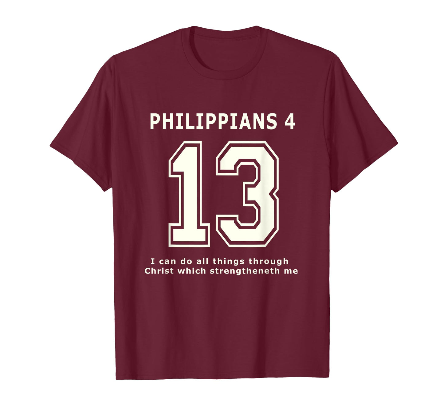 Philippians 13 Team Sports Bible Verse Christian Jersey T-Shirt