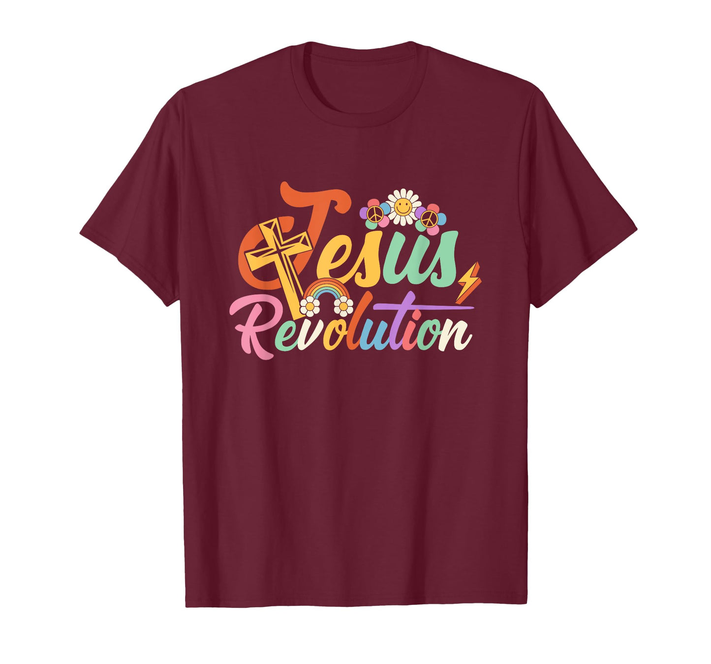 Jesus Revolution Groovy Flower Vintage Christian Faithcross T-Shirt