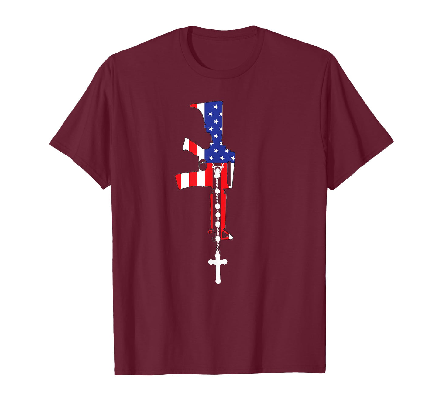 American Flag Rosary Patriotic Catholic T-Shirt