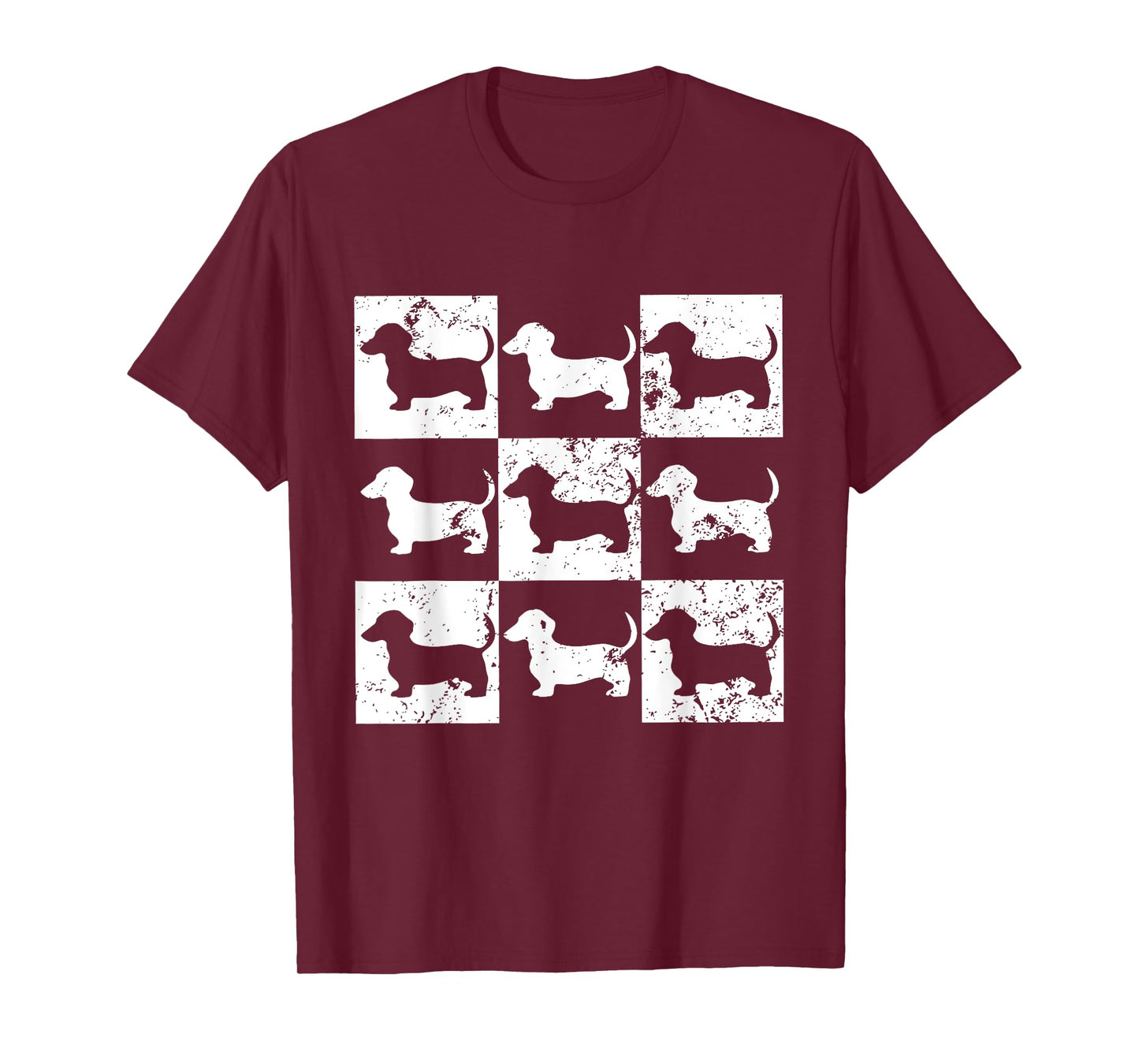 Dachshund Checkerboard Tee - Weiner Dog Lovers Dachshund T-Shirt