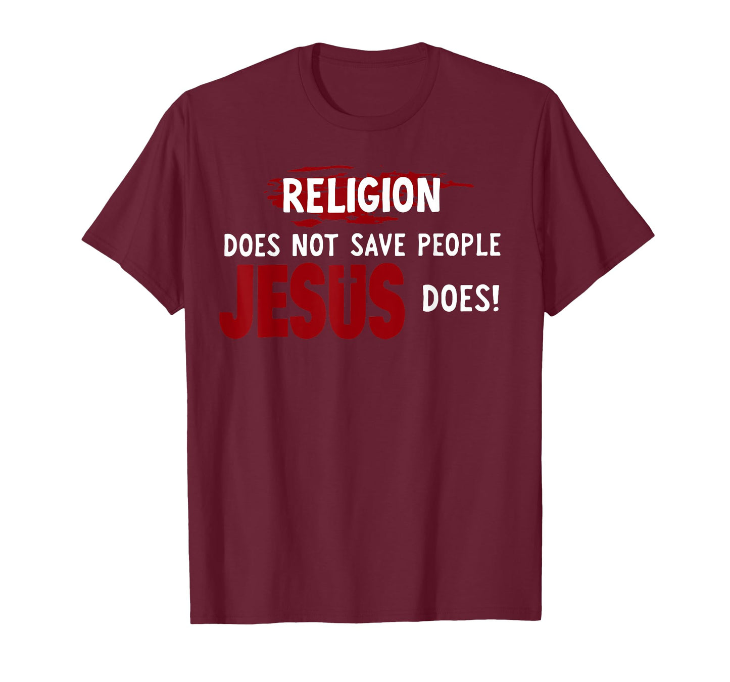 Funny Religion Does Not Save People Jesus Does Tee - Women's Black X-Small Religious Modern T-Shirt