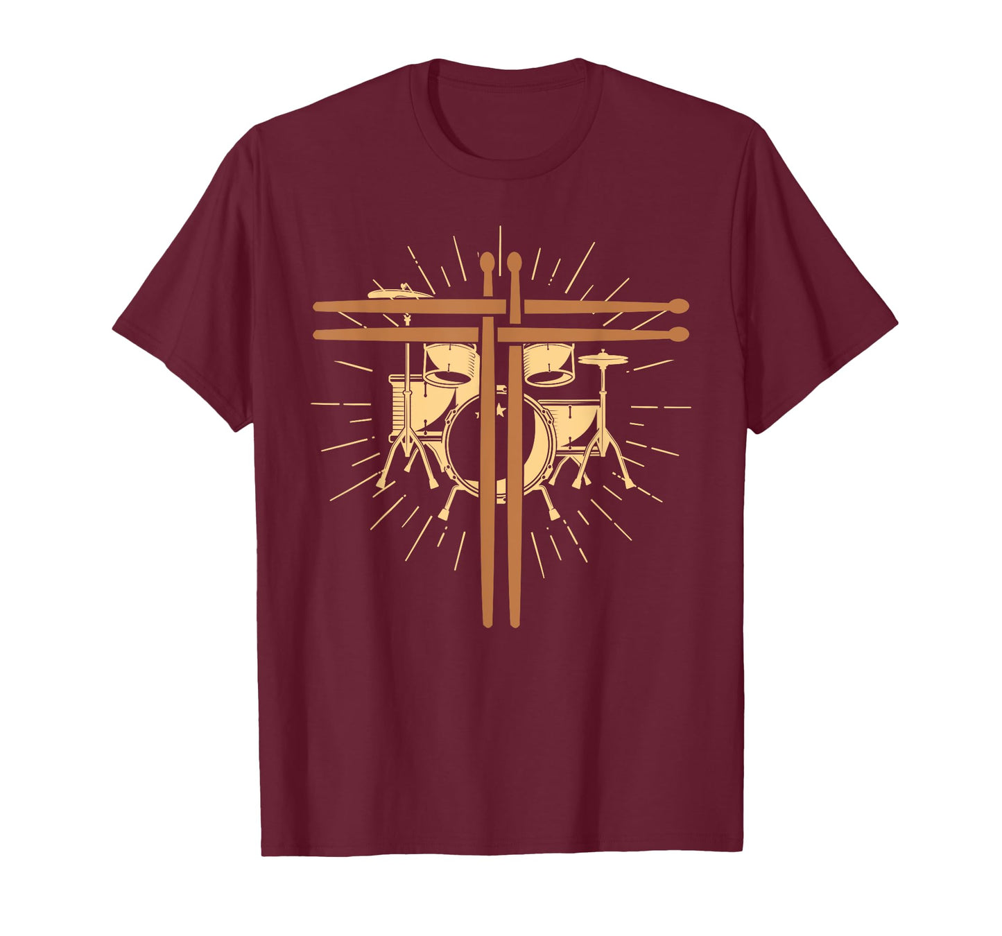 Christian Drummer Drum Sticks Cross Religious Band Drummer T-Shirt