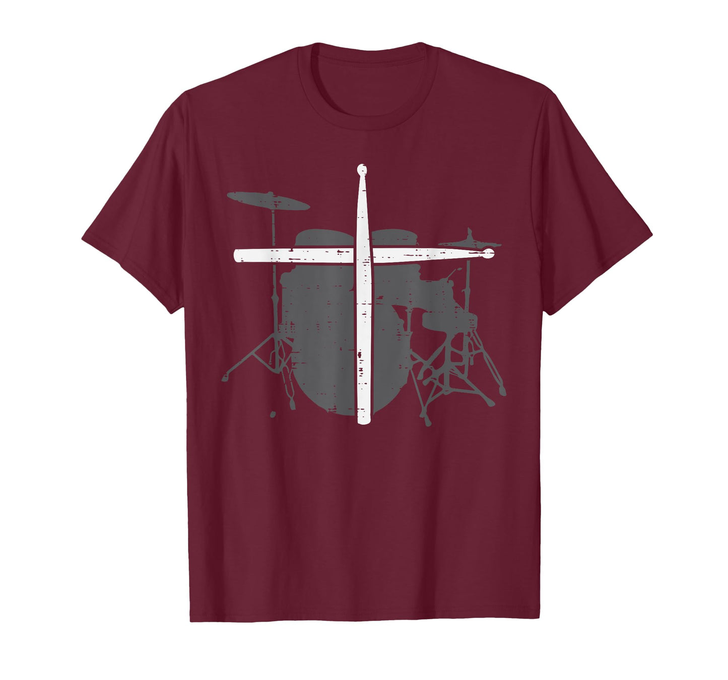 Drums Cross Drumstick Music Jesus Christian Band Men Women T-Shirt