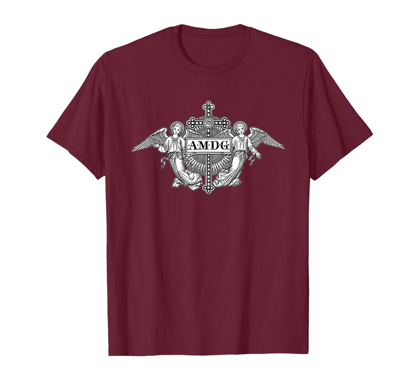 Ad maiorem Dei gloriam AMDG Angels Catholic T-Shirt