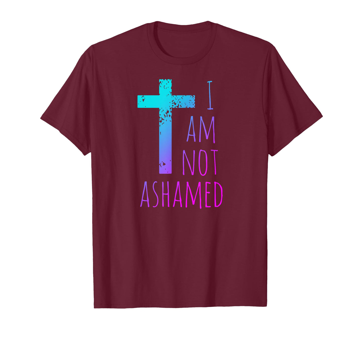 I am not ashamed - Big Red Cross - Gospel Christian Faith T-Shirt