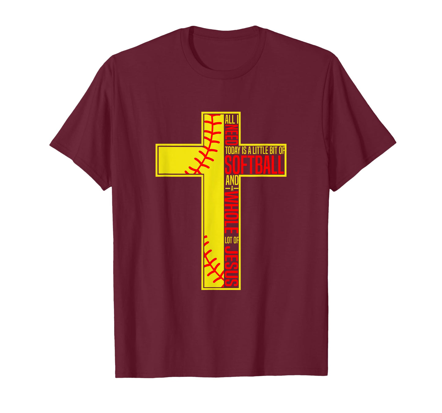 Funny Little Bit Of Softball Whole Lot Of Jesus T-Shirt