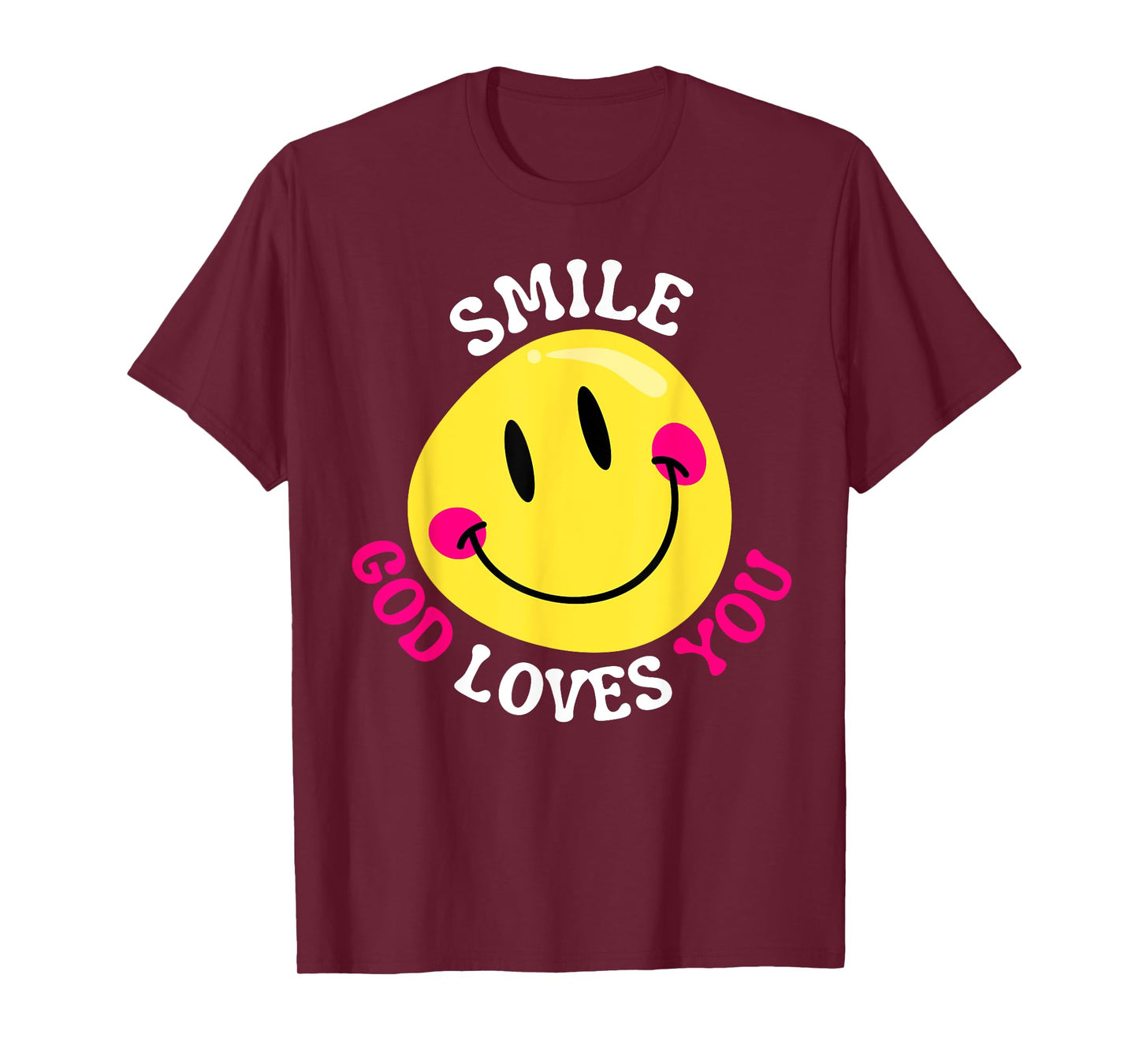 Smile God Loves You Happy Faith Love Jesus Christ VBS Cute T-Shirt