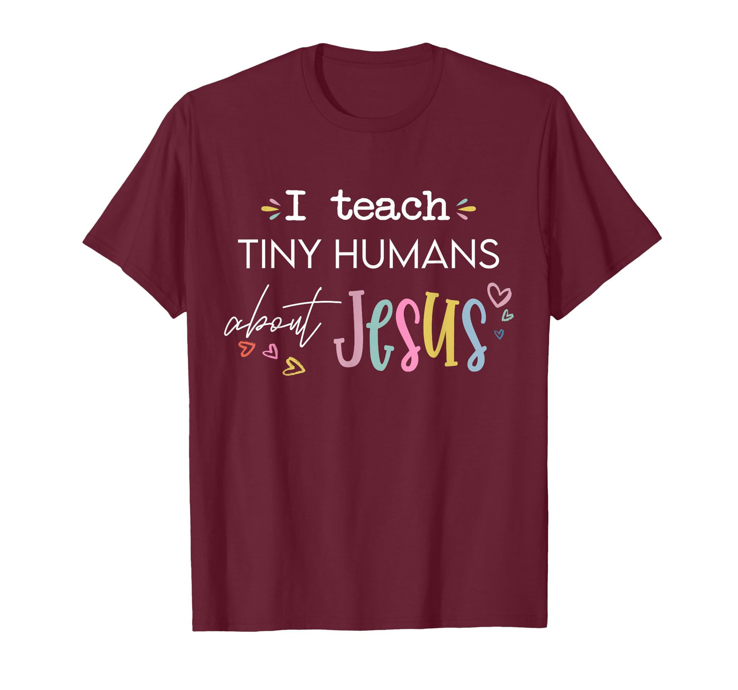 Retro I Teach Tiny Humans About Jesus Christian Teacher T-Shirt