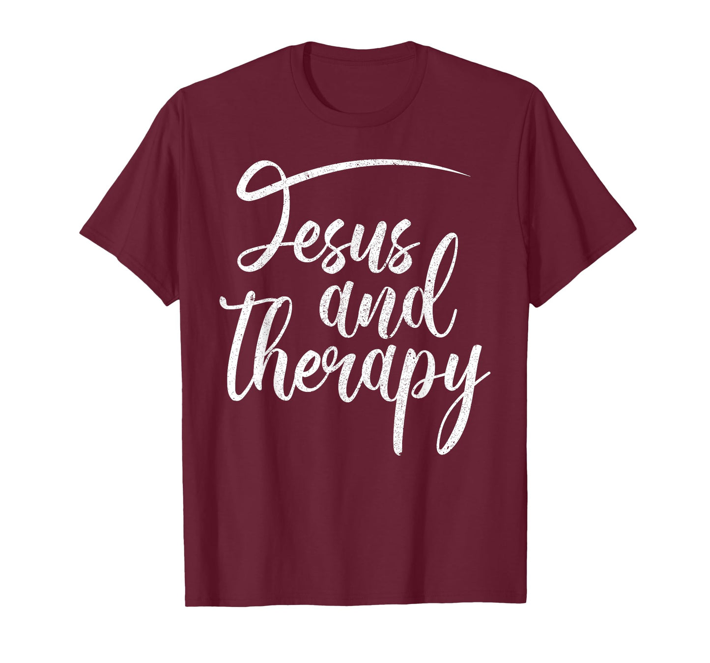 Christian Faith Believers Merch Co Jesus And Therapy Religious Christian Humor T-Shirt