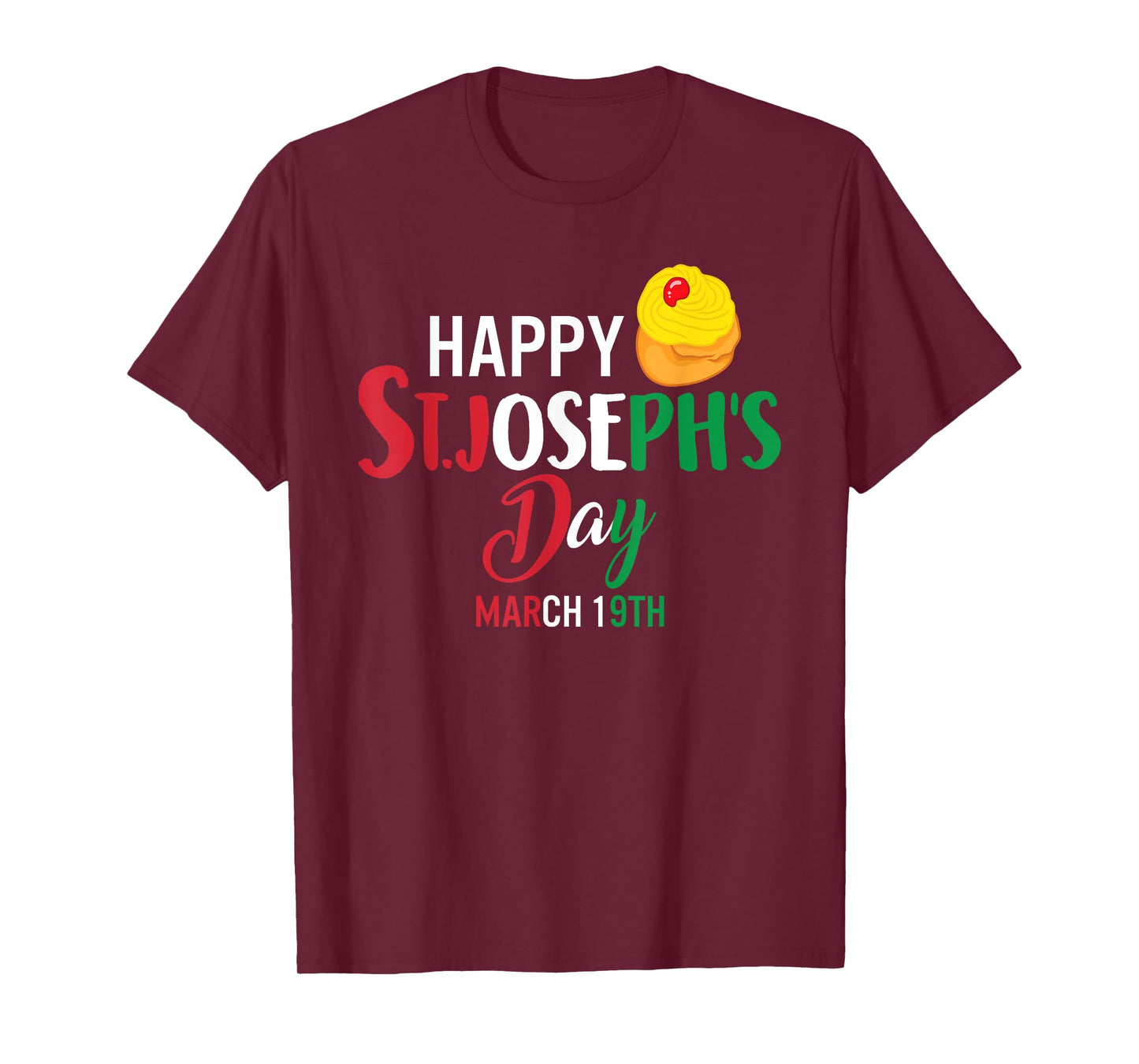 Happy St Josephs Day Jesus Catholic Christian March Sfingi T-Shirt