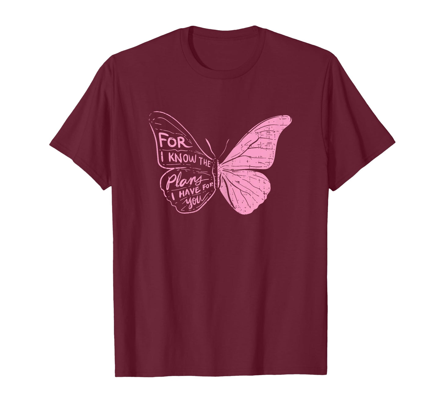 Butterfly I Know The Plans Verse Bible Jesus Christian Gift T-Shirt