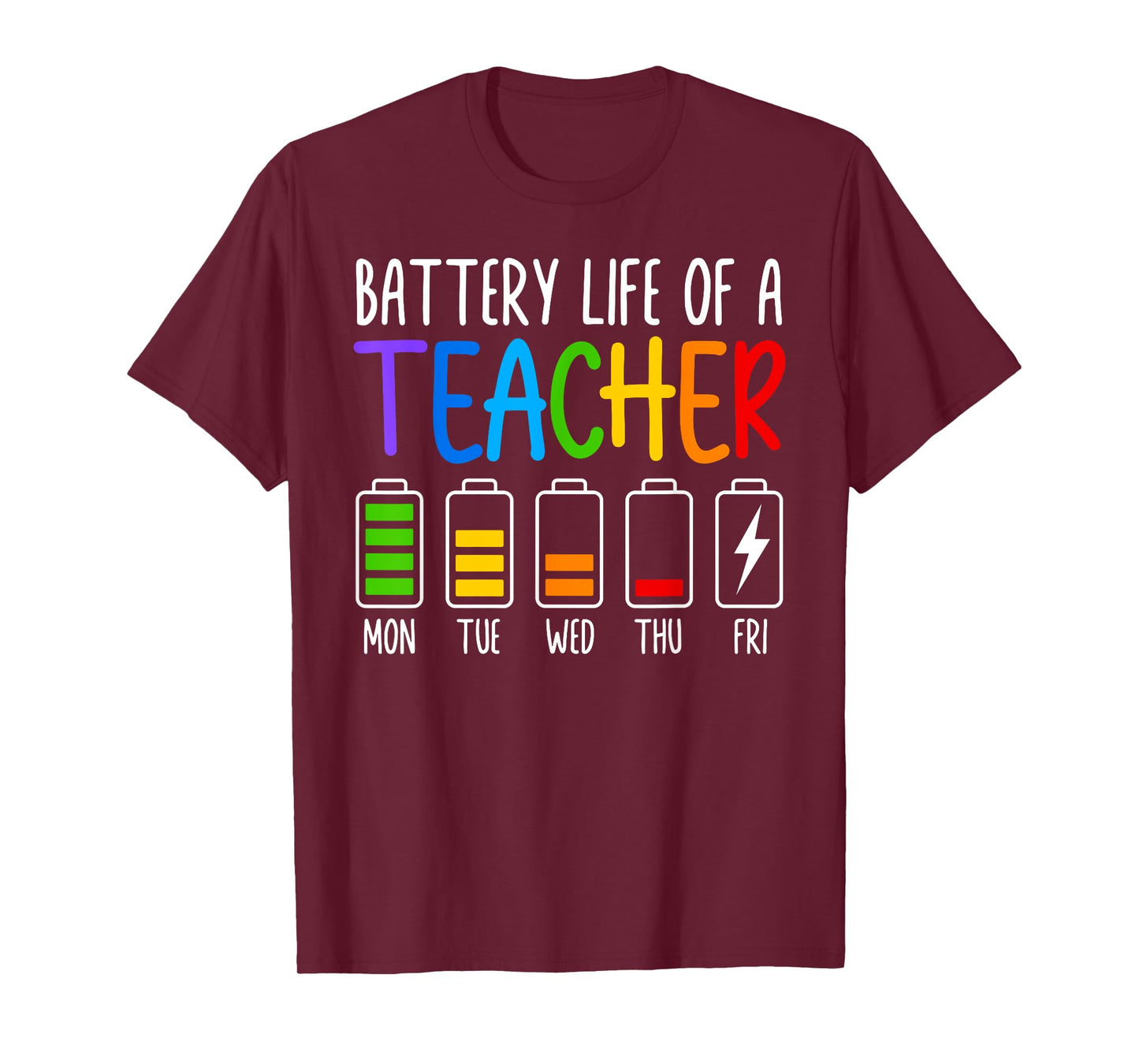 Battery Life Of A Teacher Funny School Teacher Appreciation T-Shirt for Men Women